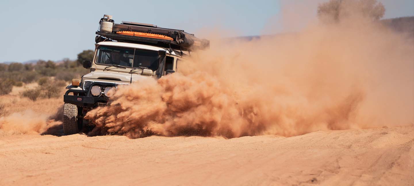 Wildpeak tyres on a 4x4 drifting in the Australian outback