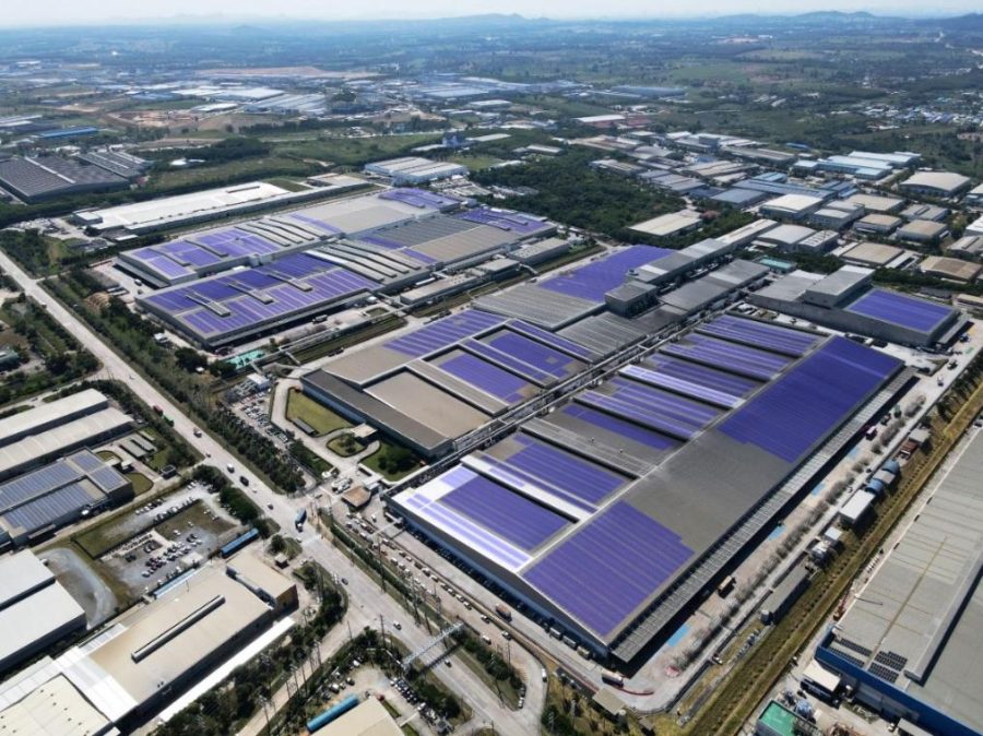 world's largest rooftop solar panel installation at Sumitomo rubber